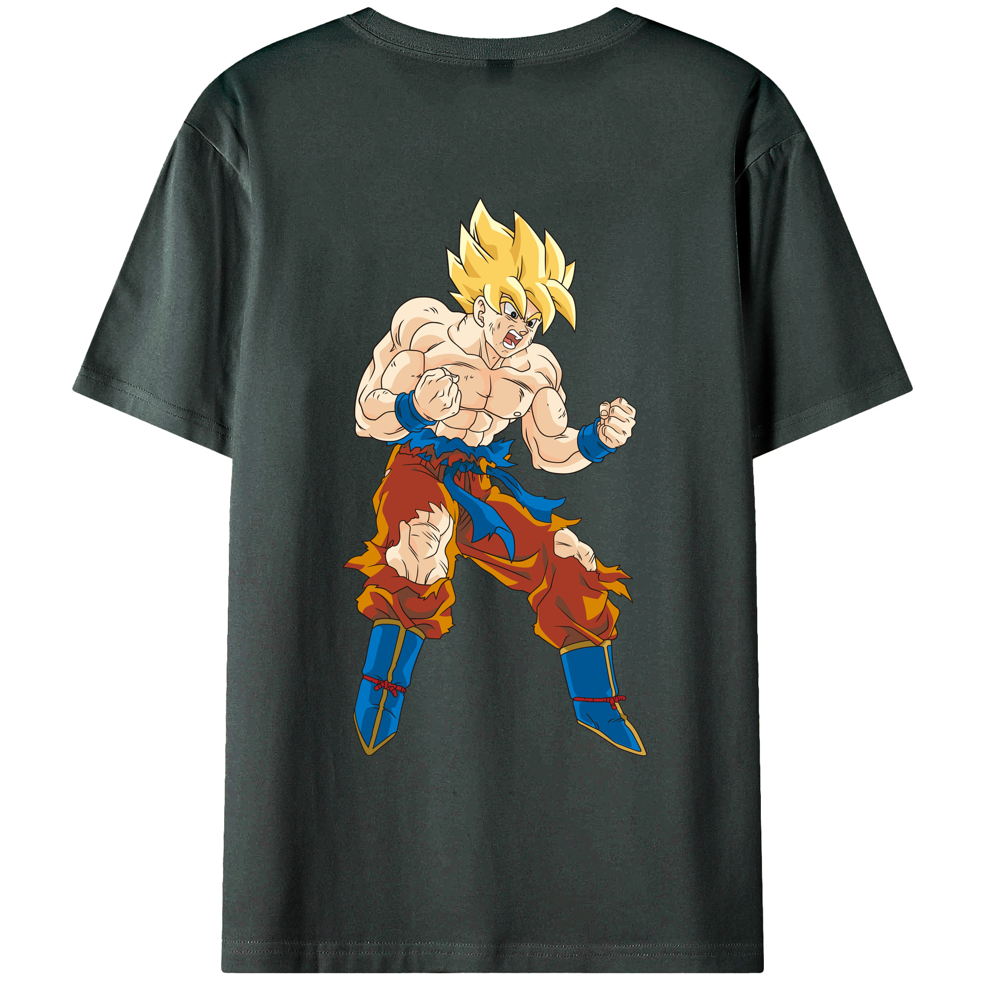 （画像用） ドラゴンボール 孫悟空（そん ごくう）Son Goku カカロット DRAGON BALL Kakarotto 綿100％ メンズ半袖Tシャツ（バックプリント） 通気性